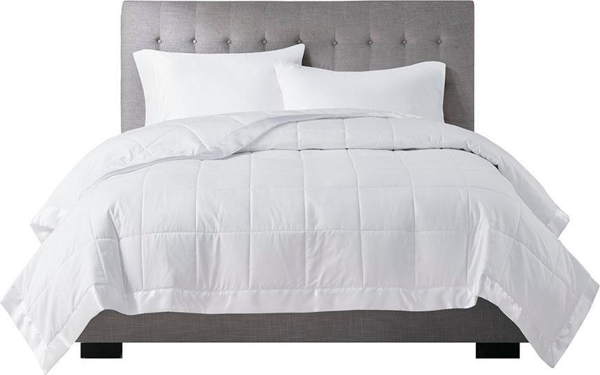 Olliix.com Comforters & Blankets - Windom Casual All Season Microfiber Down Alt Blanket with 3M Scotchgard Twin White