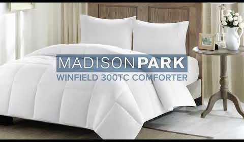 Olliix.com Comforters & Blankets - Winfield 300 TC Cotton Percale Luxury Down Alternative Comforter White King/Cal King