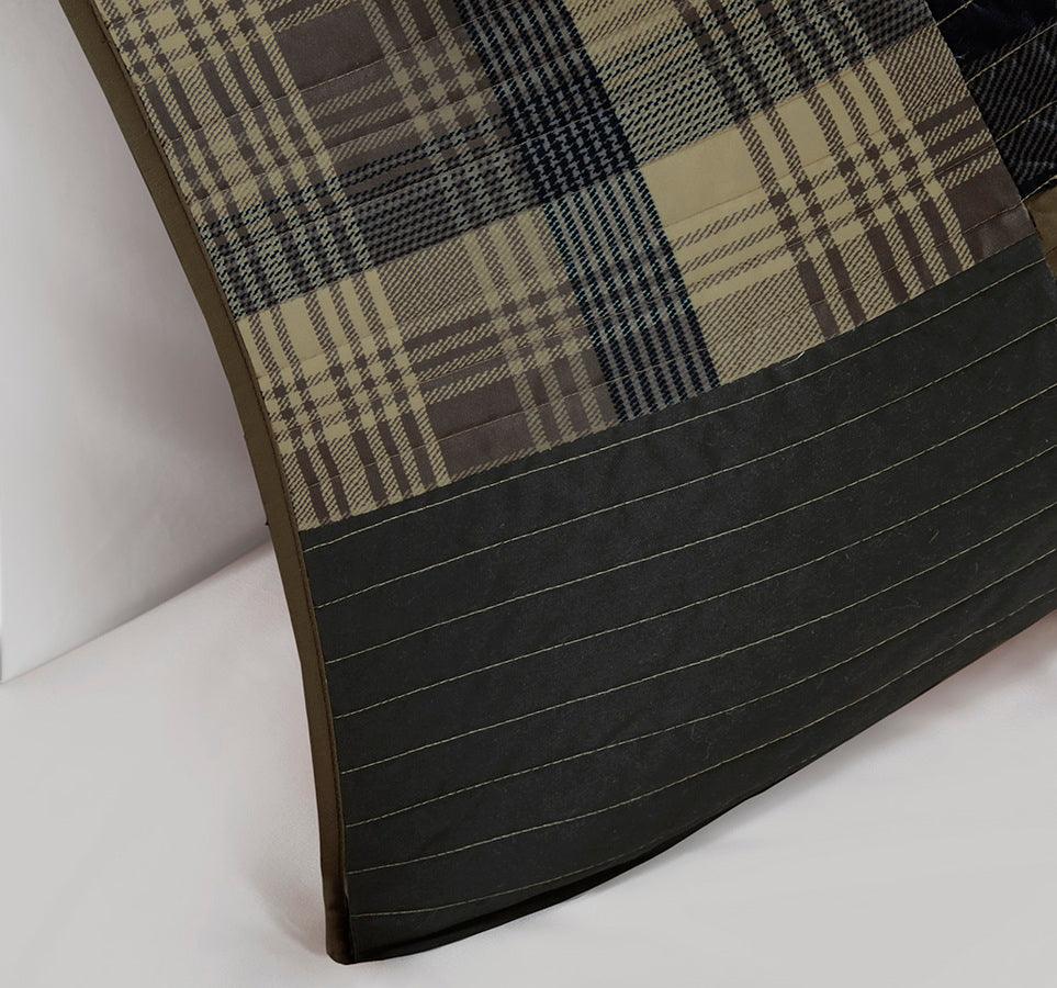 Olliix.com Comforters & Blankets - Winter Lodge/Cabin Hills Oversized Cotton Quilt Set Full/Queen Tan
