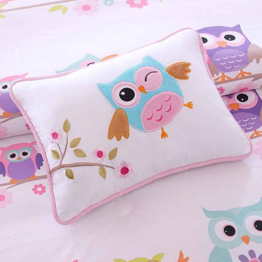 Olliix.com Comforters & Blankets - Wise Twin Wendy Owl Casual Complete Bed and Sheet Set White