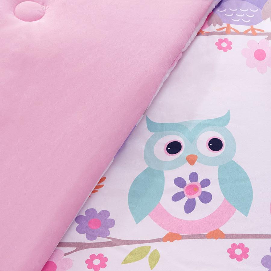 Olliix.com Comforters & Blankets - Wise Twin Wendy Owl Casual Complete Bed and Sheet Set White