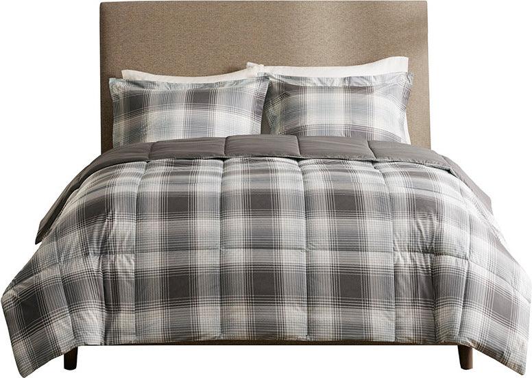 Olliix.com Comforters & Blankets - Woodsman Transitional Softspun Down Alternative Comforter Mini Set Gray King