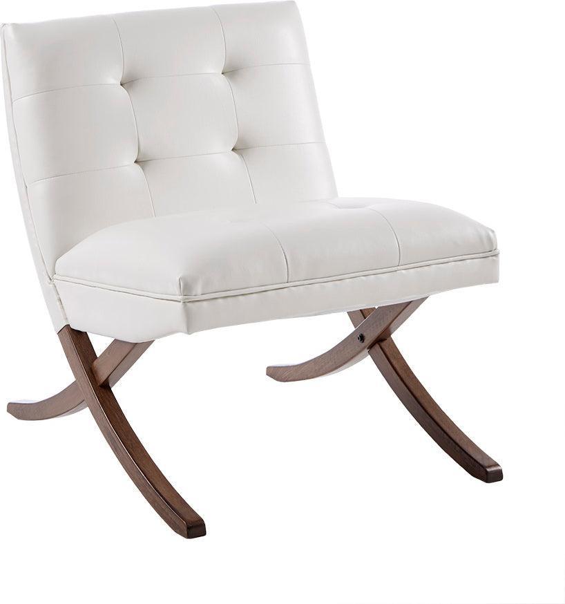 Olliix.com Accent Chairs - Wynn Tufted Back Armless Accent Chair White