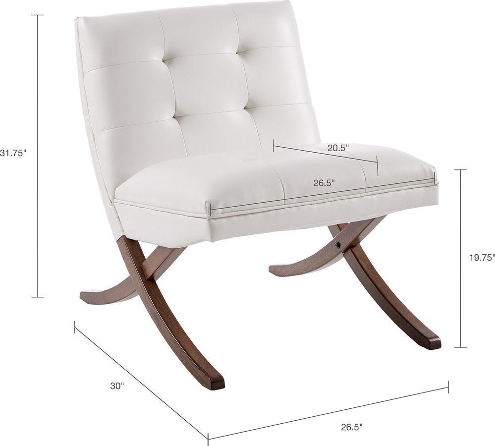 Olliix.com Accent Chairs - Wynn Tufted Back Armless Accent Chair White