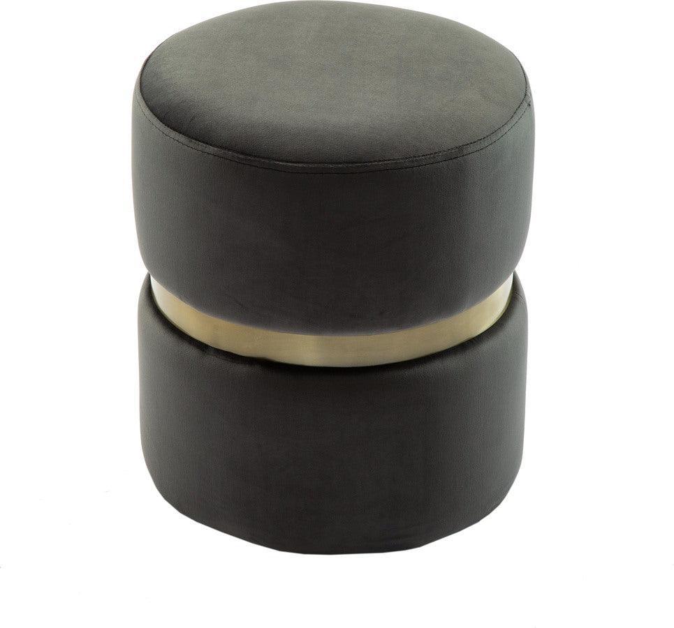 Tov Furniture Ottomans & Stools - Yamma Grey Velvet Ottoman Gray