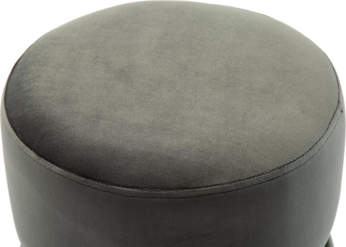 Tov Furniture Ottomans & Stools - Yamma Grey Velvet Ottoman Gray