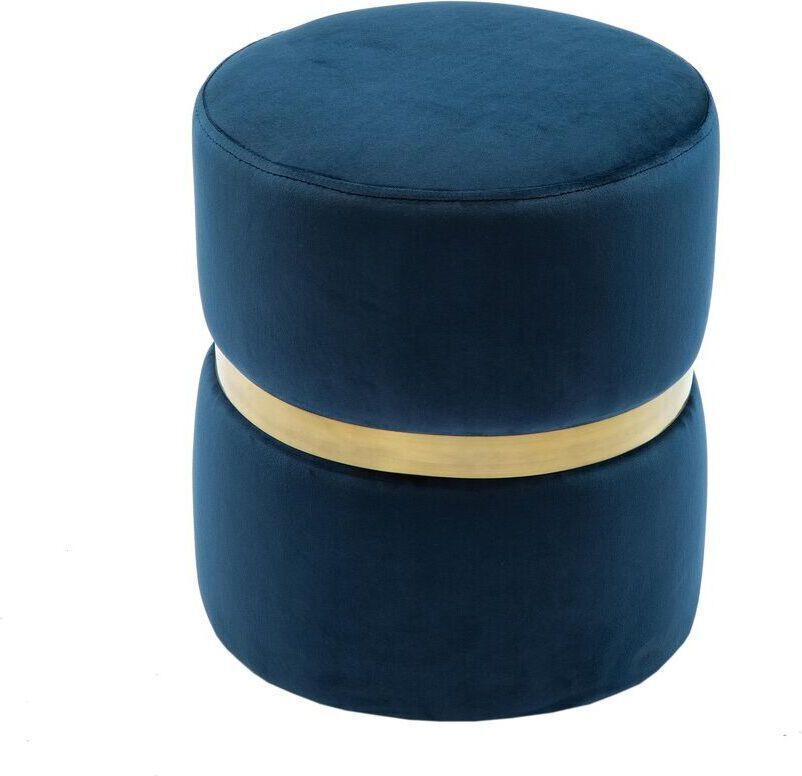 Tov Furniture Ottomans & Stools - Yamma Velvet Ottoman Navy