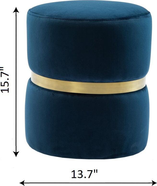 Tov Furniture Ottomans & Stools - Yamma Velvet Ottoman Navy
