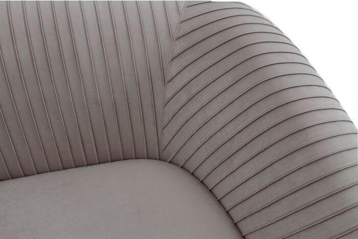 Tov Furniture Loveseats - Yara Pleated Grey Velvet Loveseat