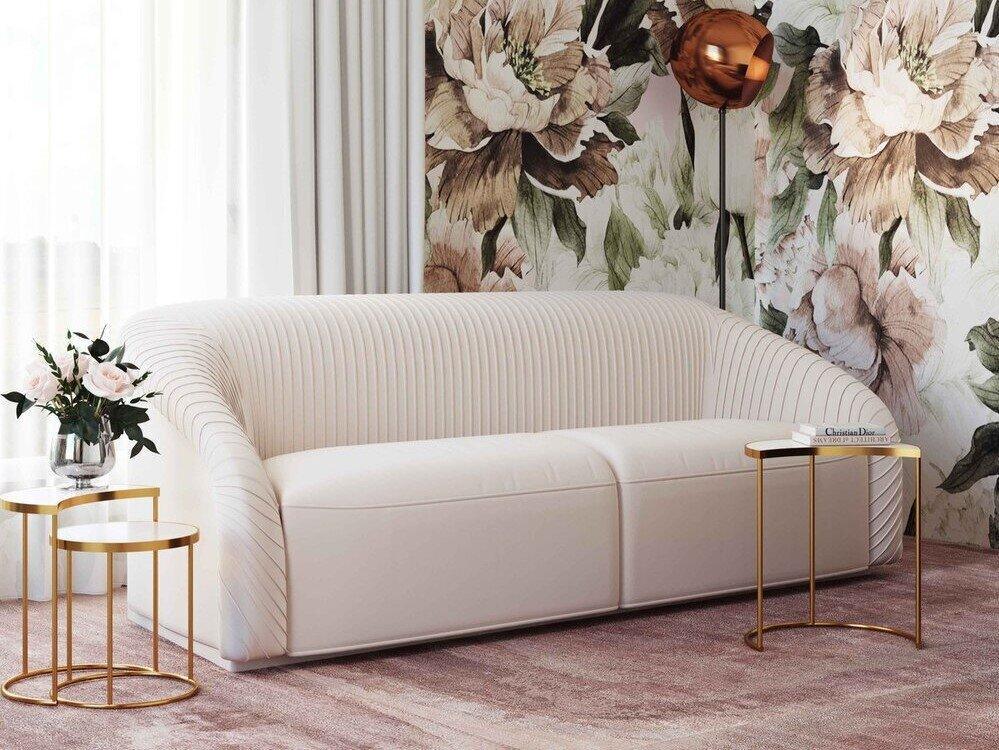 Tov Furniture Sofas & Couches - Yara Pleated Sofa Beige