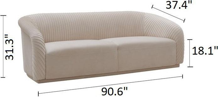 Tov Furniture Sofas & Couches - Yara Pleated Sofa Beige