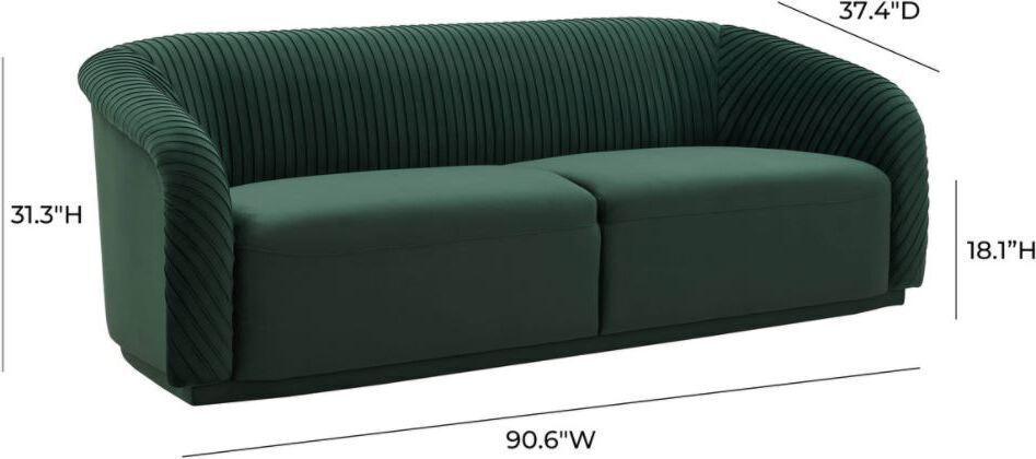 Tov Furniture Sofas & Couches - Yara Pleated Sofa Forest Green