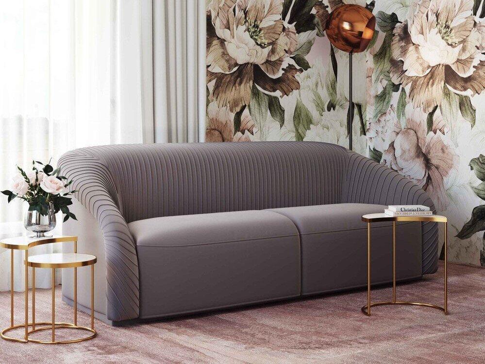 Tov Furniture Sofas & Couches - Yara Pleated Sofa Gray