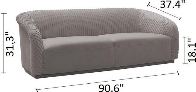 Tov Furniture Sofas & Couches - Yara Pleated Sofa Gray
