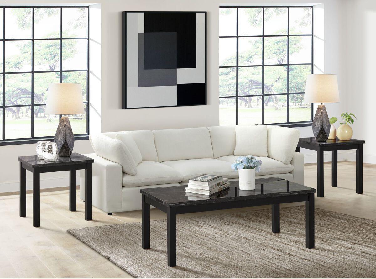 Elements Living Room Sets - Zaid 3PC Occasional Table Set Black