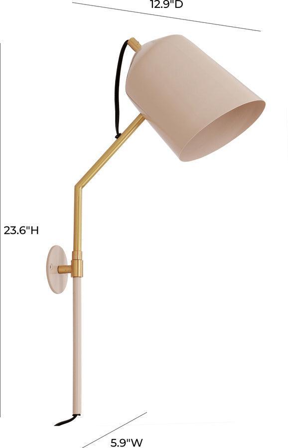 Tov Furniture Wall Sconces - Zaphire Wall Sconce Blush & Matte Brass