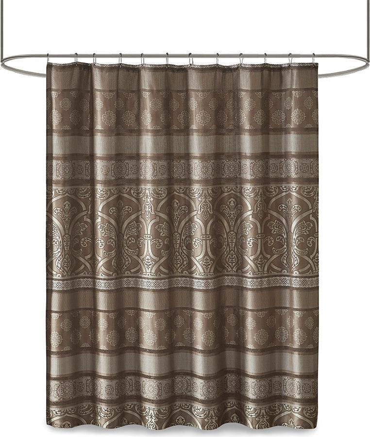 Olliix.com Shower Curtains - Zara Jacquard Shower Curtain Brown