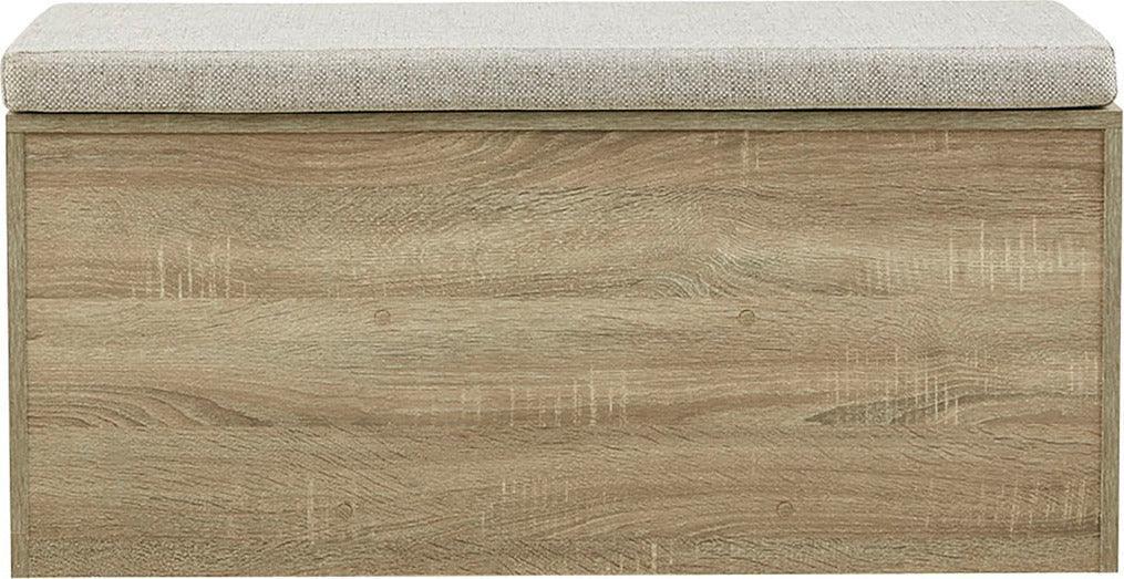 Olliix.com Benches - Zeus Cube Organizer Storage Bench With Cushion Gray