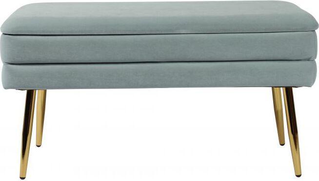 Tov Furniture Benches - Ziva Sea Blue Velvet Storage Bench