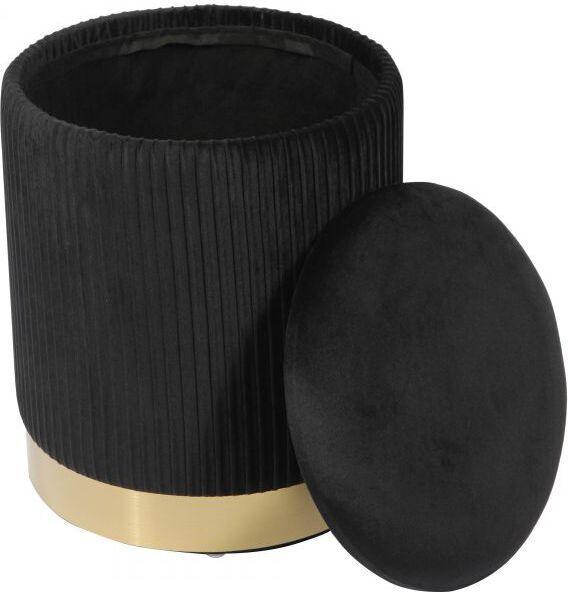 Tov Furniture Ottomans & Stools - Zoe Black Velvet Storage Ottoman