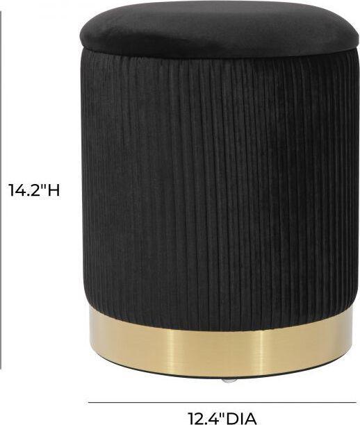 Tov Furniture Ottomans & Stools - Zoe Black Velvet Storage Ottoman