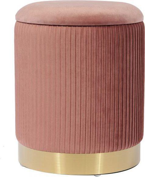 Tov Furniture Ottomans & Stools - Zoe Blush Velvet Storage Ottoman