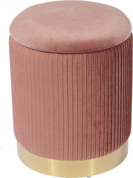 Tov Furniture Ottomans & Stools - Zoe Blush Velvet Storage Ottoman