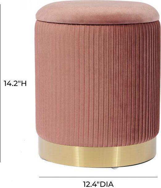 Tov Furniture Ottomans & Stools - Zoe Blush Velvet Storage Ottoman