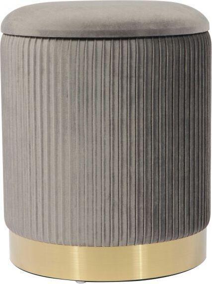 Tov Furniture Ottomans & Stools - Zoe Gray Velvet Storage Ottoman