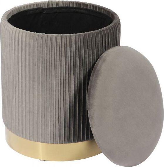 Tov Furniture Ottomans & Stools - Zoe Gray Velvet Storage Ottoman