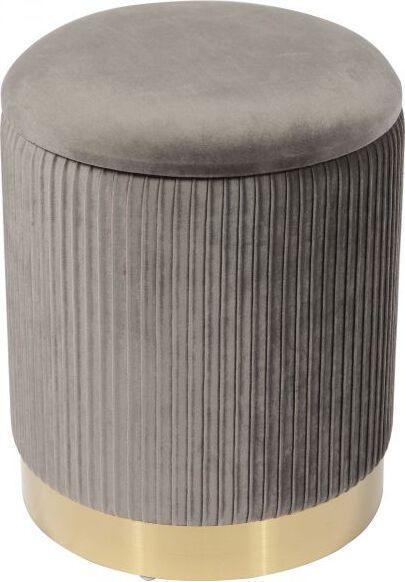 Tov Furniture Ottomans & Stools - Zoe Gray Velvet Storage Ottoman