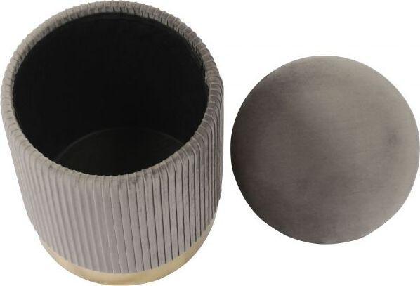 Tov Furniture Ottomans & Stools - Zoe Gray Velvet Storage Ottoman