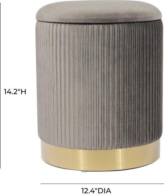 Tov Furniture Ottomans & Stools - Zoe Gray Velvet Storage Ottoman