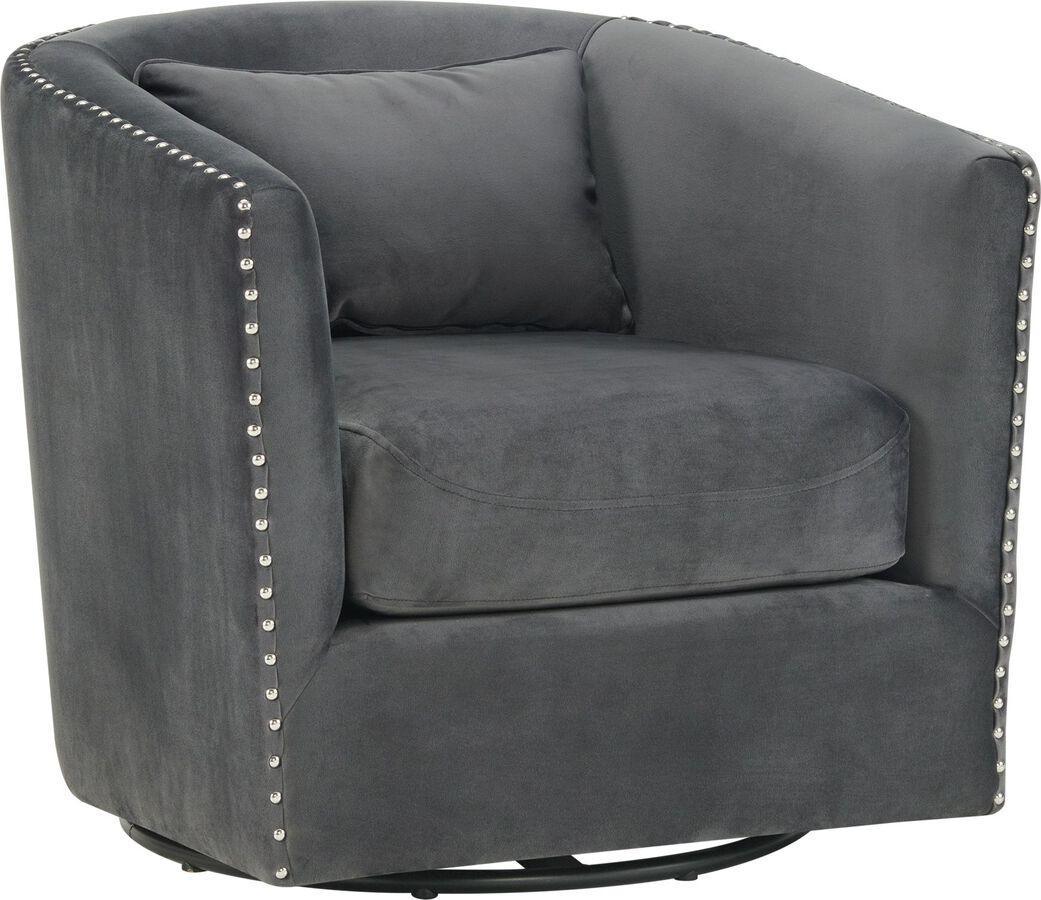 Elements Accent Chairs - Zola Swivel Chair Gun Metal