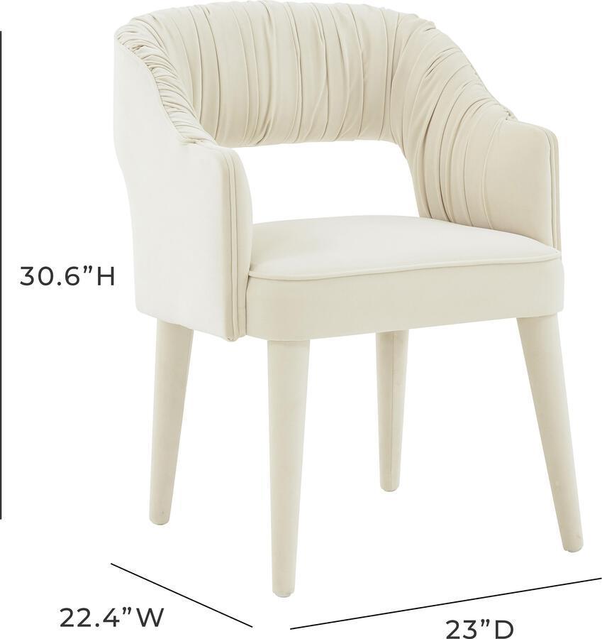 Tov Furniture Dining Chairs - Zora Cream Velvet Dining Chair