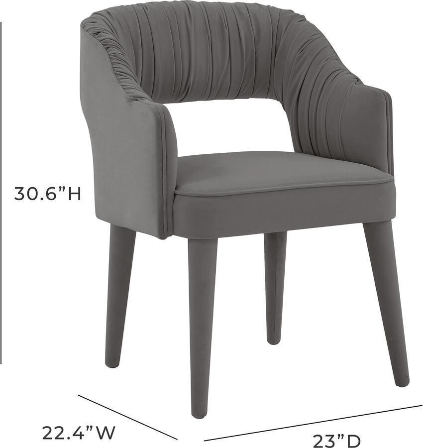 Tov Furniture Dining Chairs - Zora Grey Velvet Dining Chair