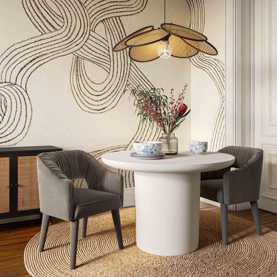 Tov Furniture Dining Chairs - Zora Grey Velvet Dining Chair