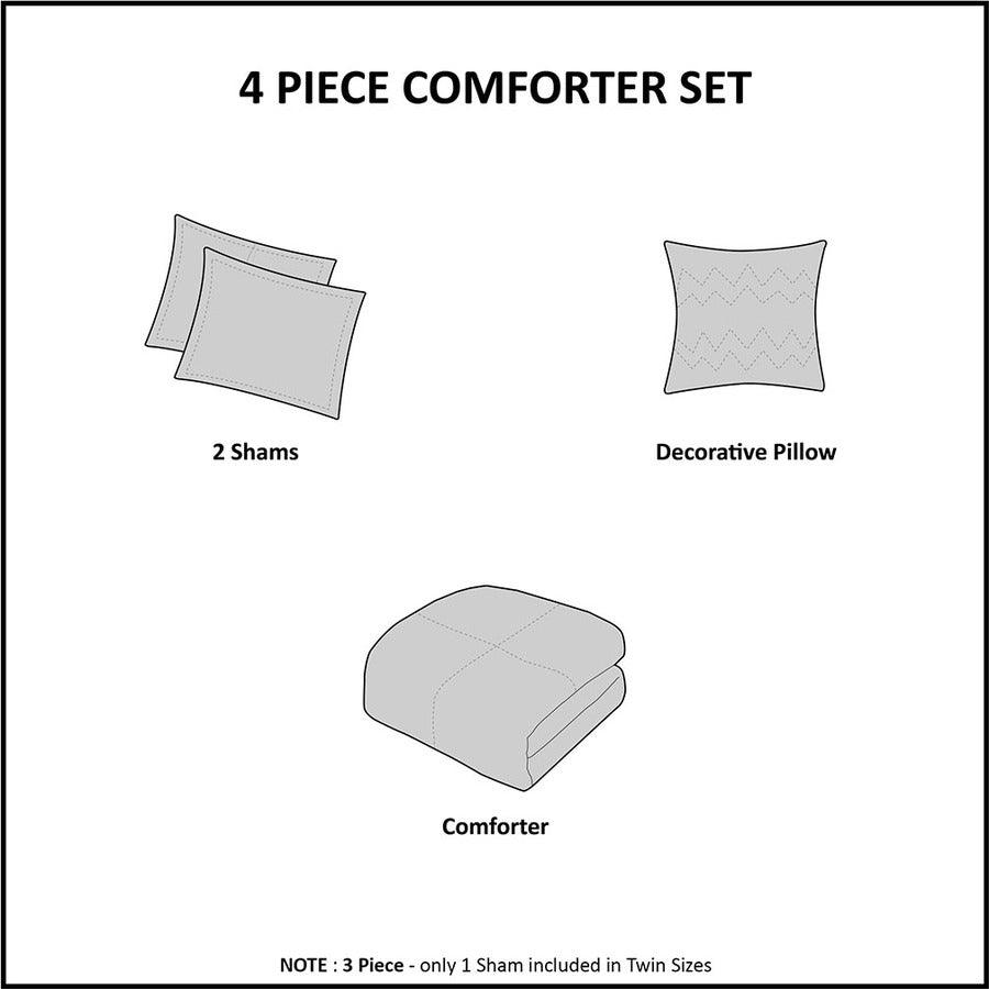 Olliix.com Comforters & Blankets - Zuri Full/Queen Comforter (Set) Blush/Gray