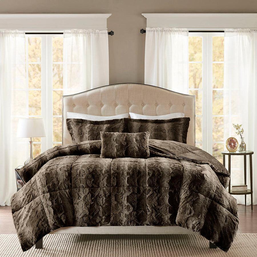 Olliix.com Comforters & Blankets - Zuri Full/Queen Comforter (Set) Chocolate