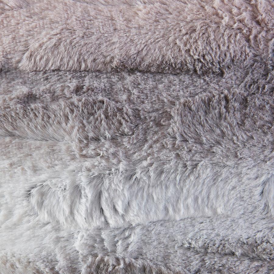 Olliix.com Pillows - Zuri Glam Faux Fur Square Pillow 20"W x 20"L Blush & Gray