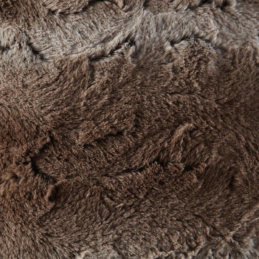 Olliix.com Pillows - Zuri Luxury Faux Fur Square Pillow 20x20" Tan