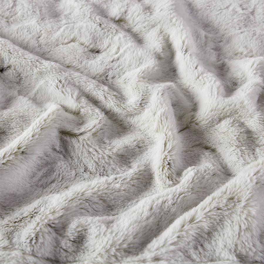 Olliix.com Pillows & Throws - Zuri Oversized Faux Fur Throw Snow Leopard