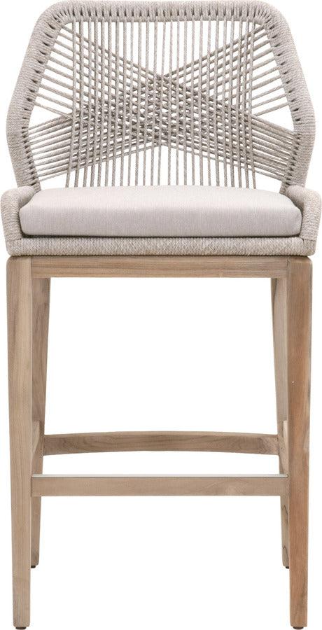 Essentials For Living Outdoor Barstools - Loom Outdoor Barstool Taupe White Gray Teak
