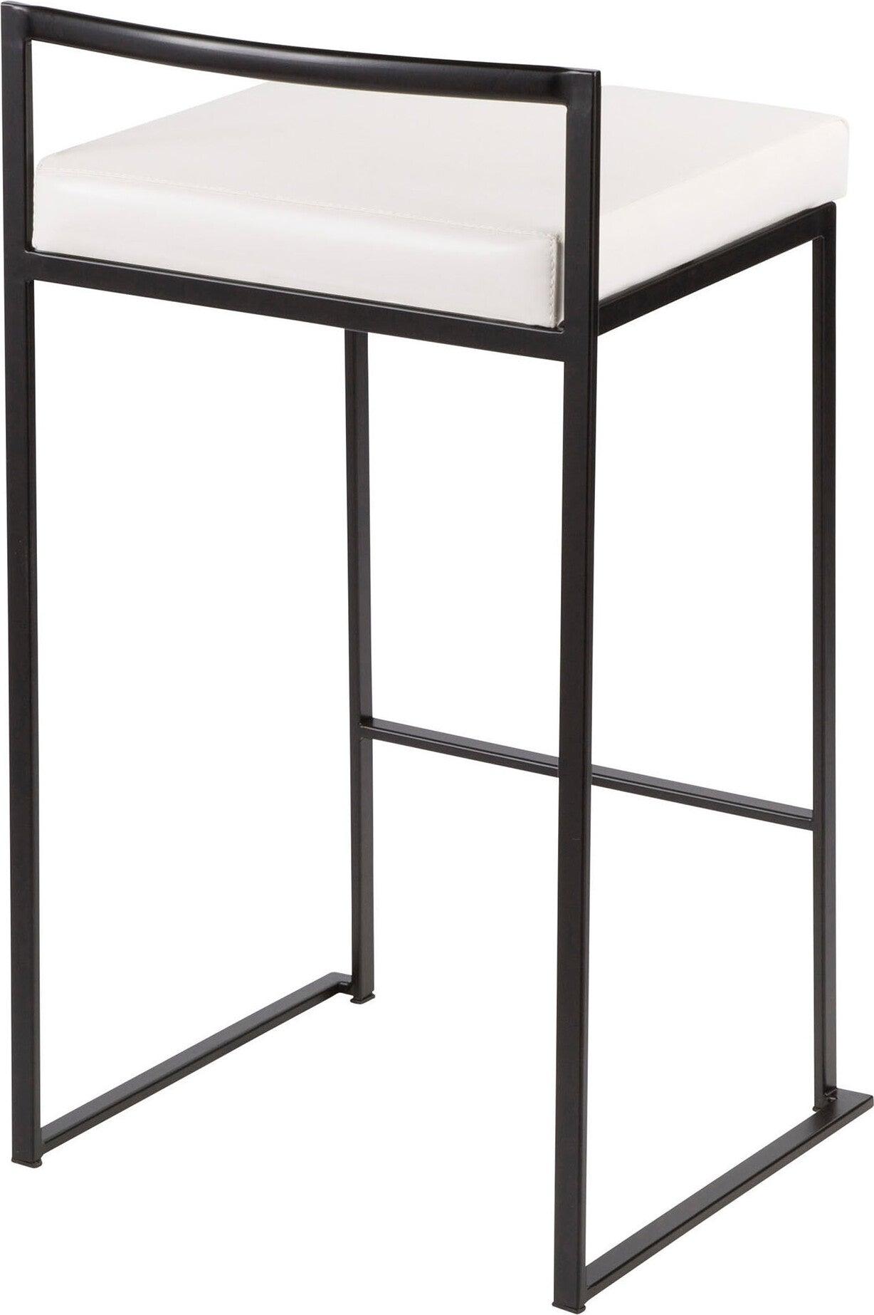 Lumisource Barstools - Fuji Stacker Counter Stool (Set of 2) Black & White