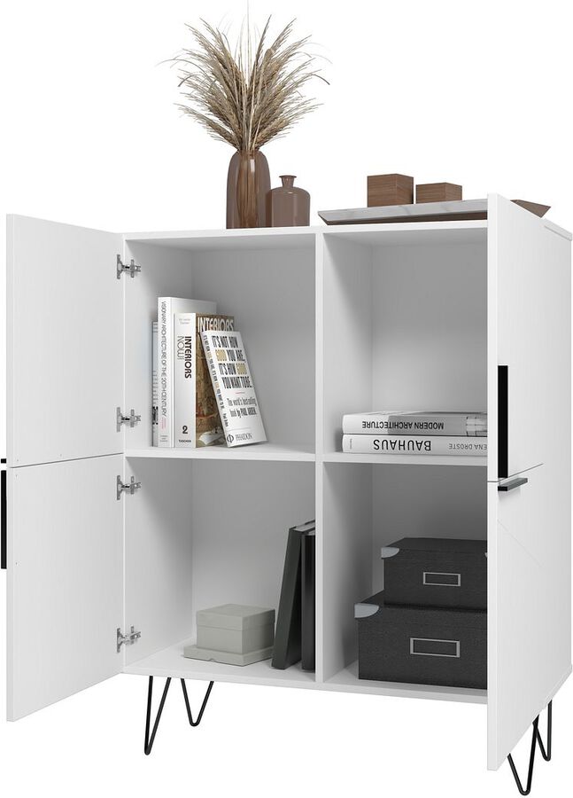 Manhattan Comfort Buffets & Cabinets - Beekman 43.7 Low Cabinet in White