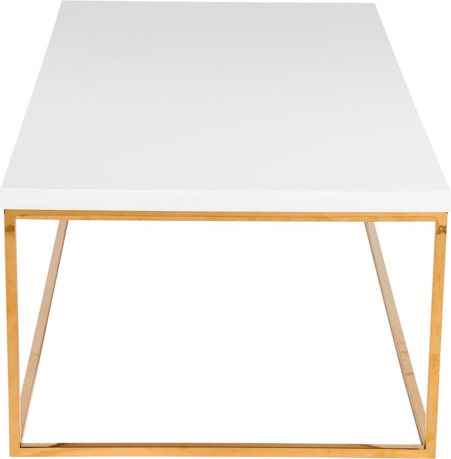 Euro Style Coffee Tables - Teresa Rectangular Coffee Table White & Gold