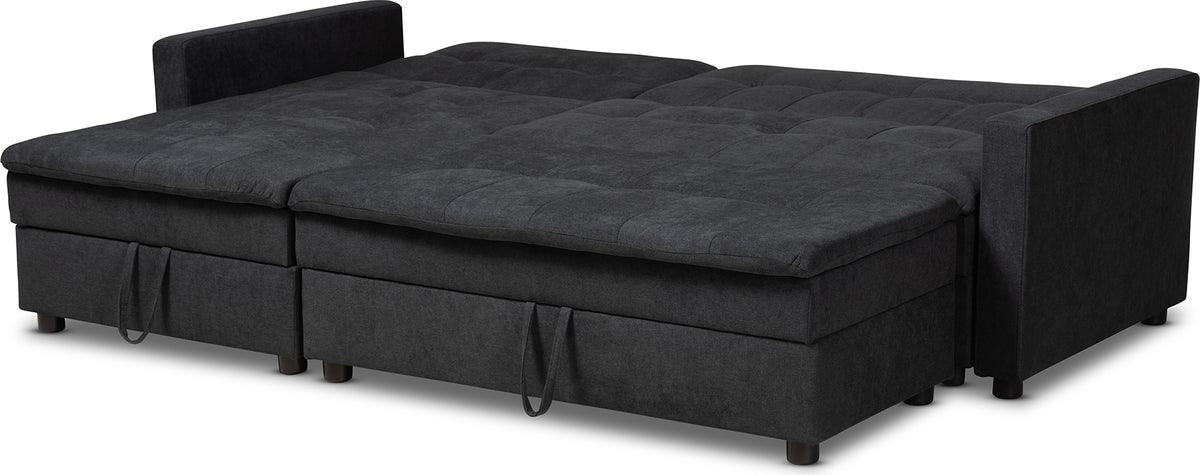 Wholesale Interiors Sectional Sofas - Noa Dark Grey Left Facing Storage Sectional Sleeper Sofa with Ottoman