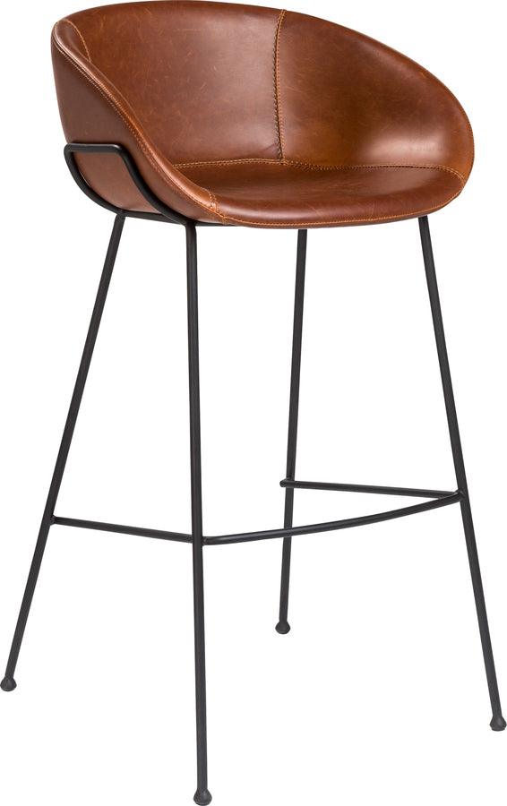 Euro Style Barstools - Zach-B Bar Stool in Dark Brown and Black Frame and Legs - Set of 2