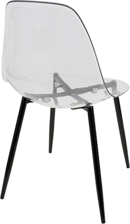 Lumisource Dining Chairs - Clara Mid-Century Modern Dining Chair in Black and Clear - Set of 2