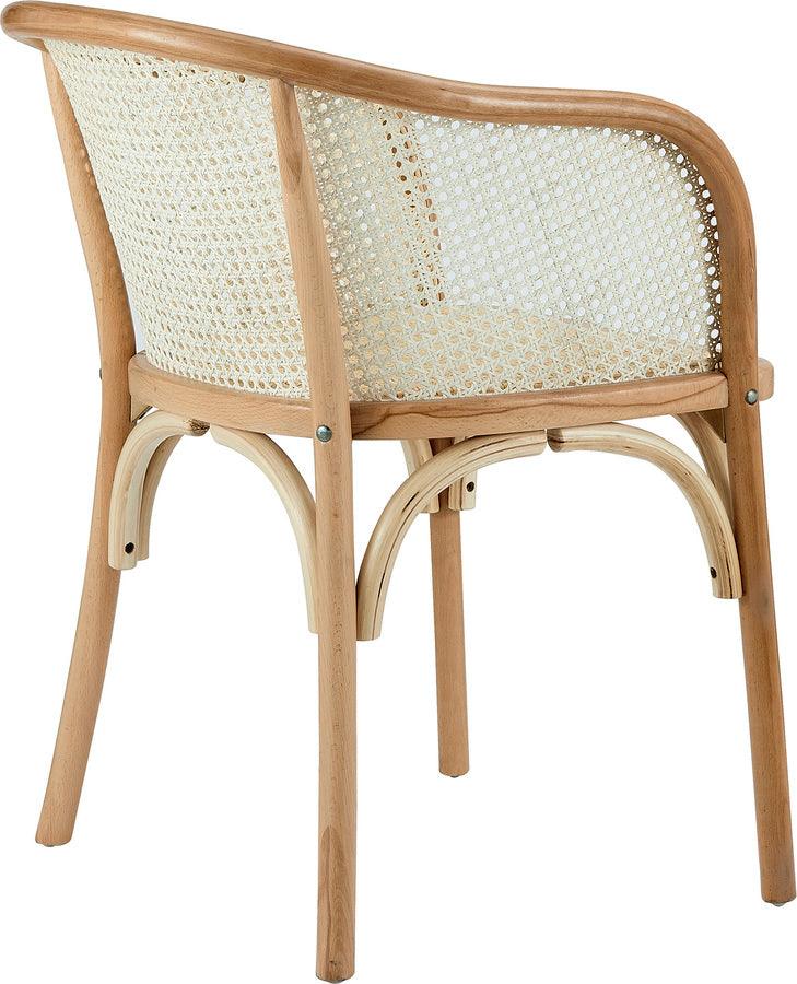 Euro Style Dining Chairs - Elsy Armchair in Natural with Natural Rattan Seat